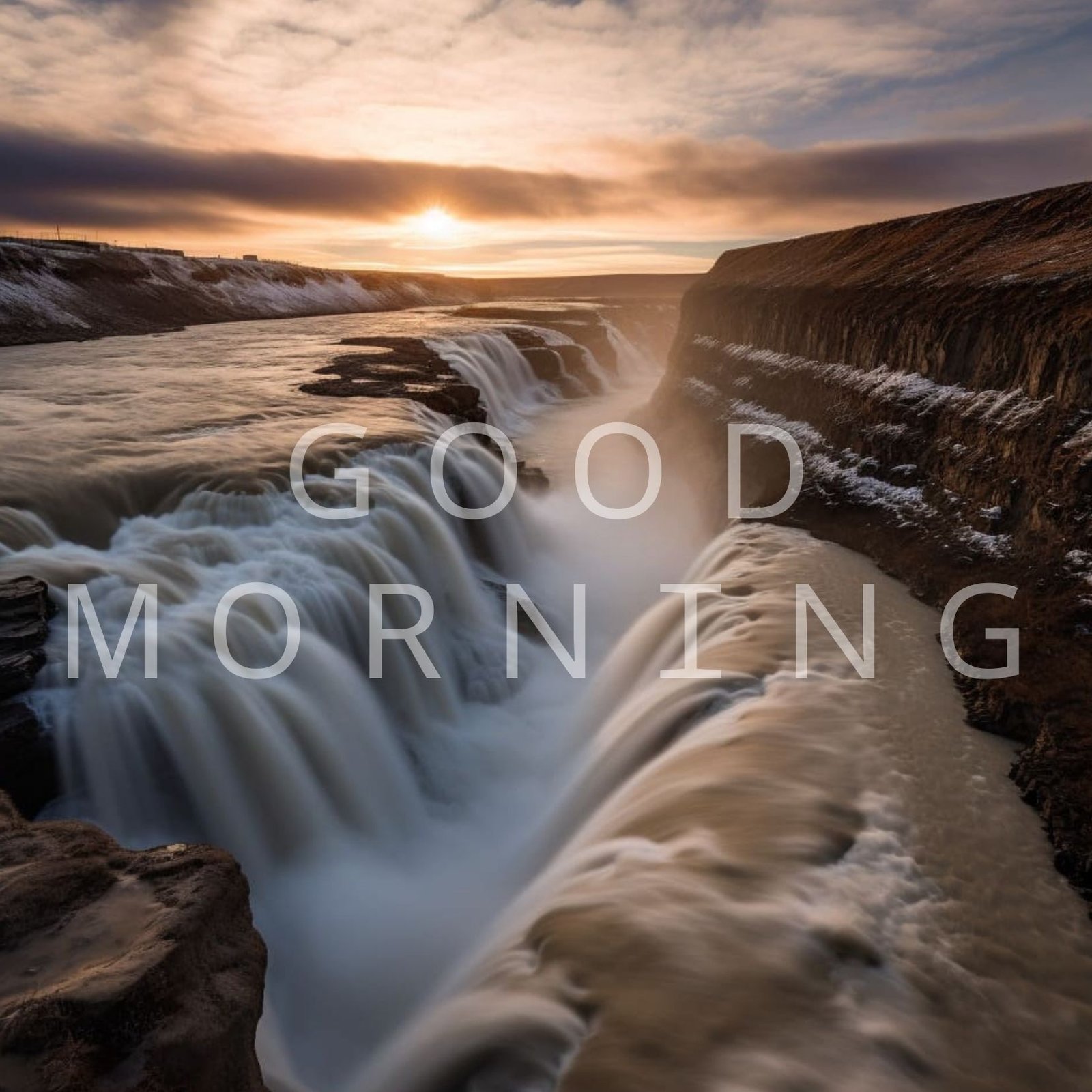 Amazing Good Morning Waterfall Image