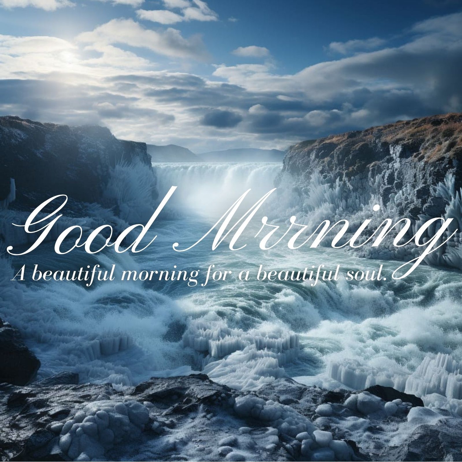 Outstanding Good Morning Waterfall Image